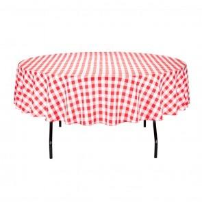 White/Red Checkered Half Drop 108 Inch White/Red Checkered Half Drop 108 Inch