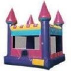 Purp/Pink Castle, 4 6ft Tables, 30 White Chairs Purp/Pink Castle, 4 6ft Tables, 30 White Chairs